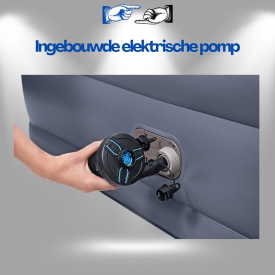 Bestway Opblaasbaar Luchtbed 2 Persoons 152x229x84 cm - Luxe Tweepersoons Air Mattress Met Ingebouwde Elektrische Pomp En Hoofdsteun - Verhoogd Velours Logeerbed Voor Binnengebruik Met Ebook — afbeelding 2