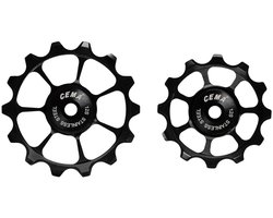 Cema Derailleurwieltjes RVS 12v zwart
