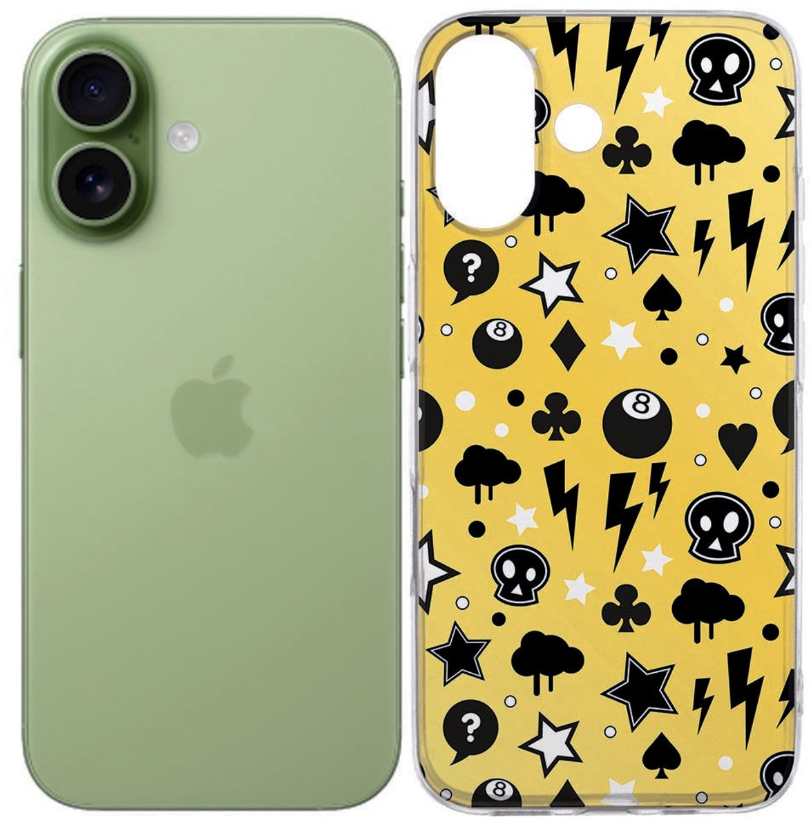 iPhone 17 Hoesje Punk Yellow – TPU Back Cover