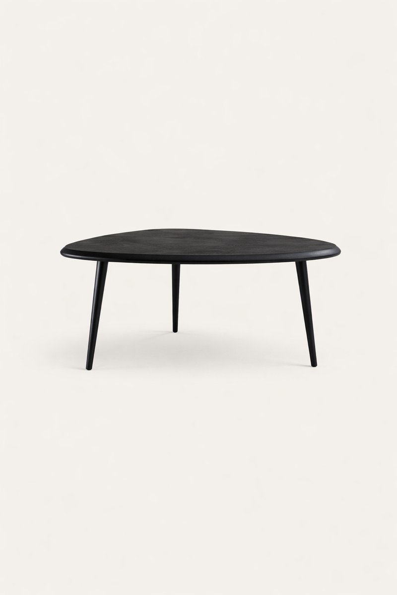 Salontafel 80 cm Mangohout – Organisch – Zwart – Elegant Chic