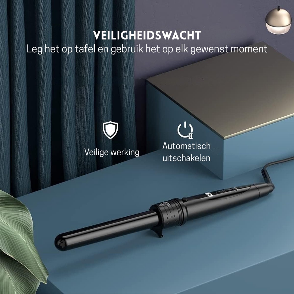 Intelectro 5 in 1 Krultang met LCD Scherm en 5 Opzetstukken - afbeelding 3