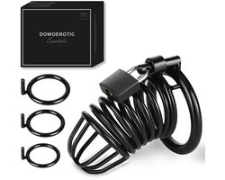 DOWO® - Kuisheidskooi - Black Panther - Metaal - Peniskooi - Kuisheidskooi voor Mannen - Chastity cage - Staal – Zwart - 3 Maten