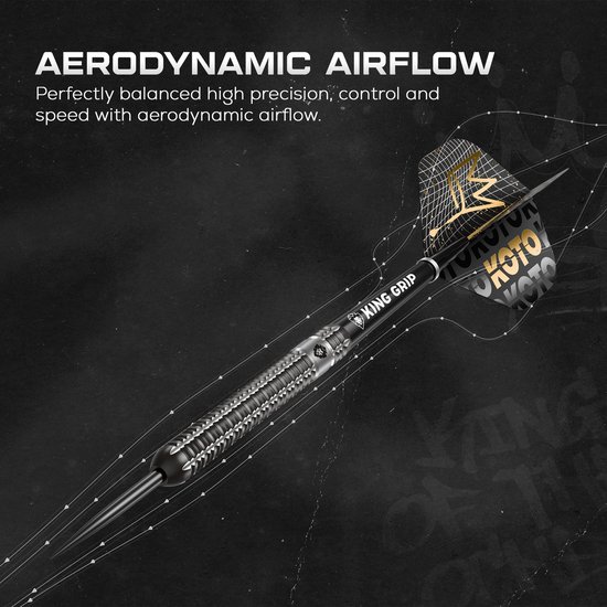 KOTO - Black Crown - 90% Darts - 24 Gram - Dartpijlen - Zwart & Zilver van Merkloos — afbeelding 4