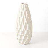 Fleuriek - Grote Vaas - Beige - H50 cm - Vaas voor zijdebloemen - Luxe vaas gemaakt van duurzaam kunststof - Unieke decoratieve vaas met patroon
