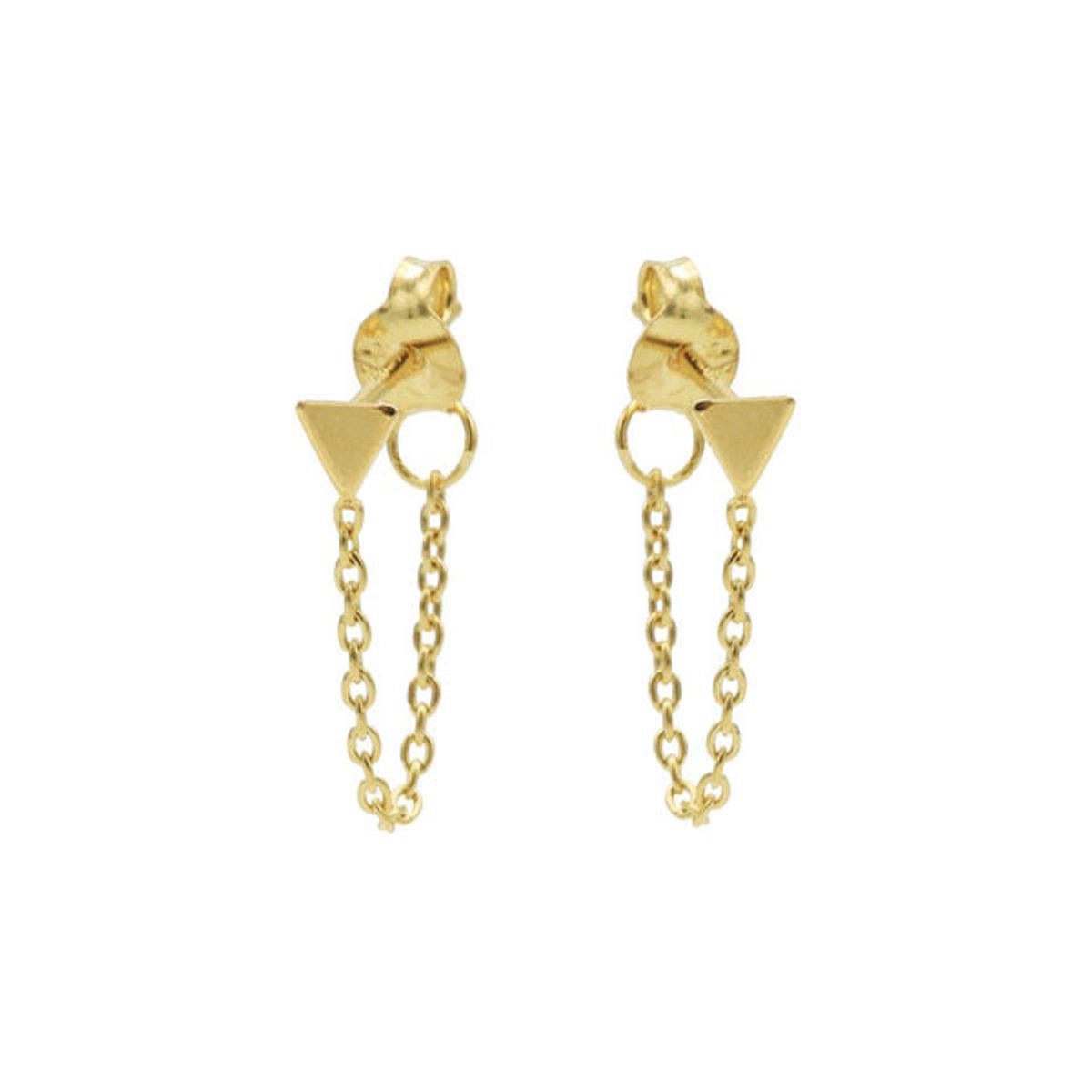 Karma oorbel Chain Triangle goud M1415