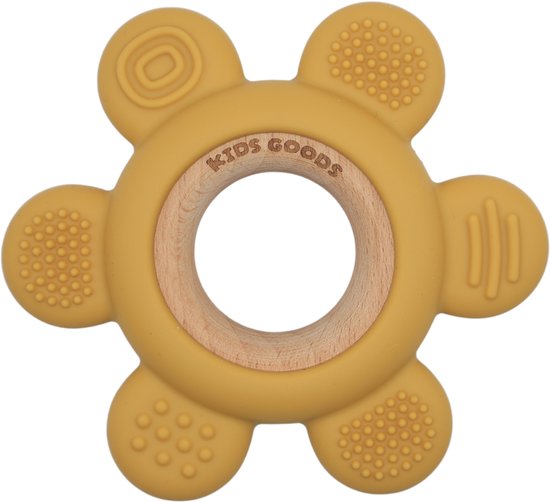 Kids Goods – Siliconen Bijtring Baby – Geel - BPA-vrij –Veilig Kauwspeelgoed – Vaatwasserbestendig