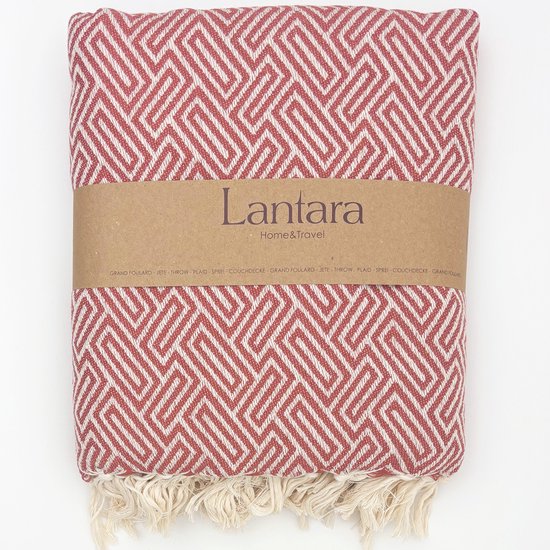 Lantara - Athene - Grand foulard - Terracotta - 150x250cm - Katoen - Couvre-lit