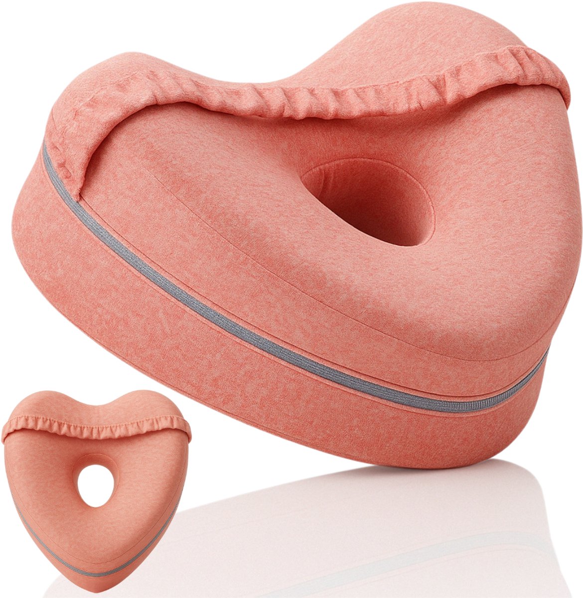 Vestifex® Kniekussen Voor In Bed - Beenkussen Zijslaper - Zijslaapkussen - Orthopedisch Traagschuim - Roze