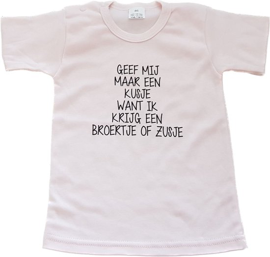 Tee shirt Annonce grossesse bisou petit frère soeur je vais être une grande soeur | manche courte | Blanc | annonce grossesse taille 80 annonce Bébé grande soeur soeur