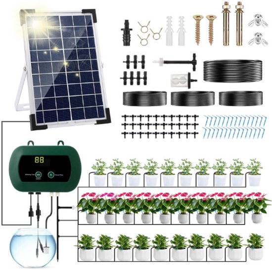 Zonne-energie Irrigatieset met 30 Druppelaars
