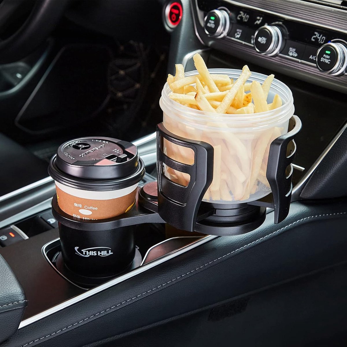 2 in 1 Auto Bekerhouder - 360 graden Multifunctionele - Verstelbare Dubbele Bekerhouder -anti shake houder