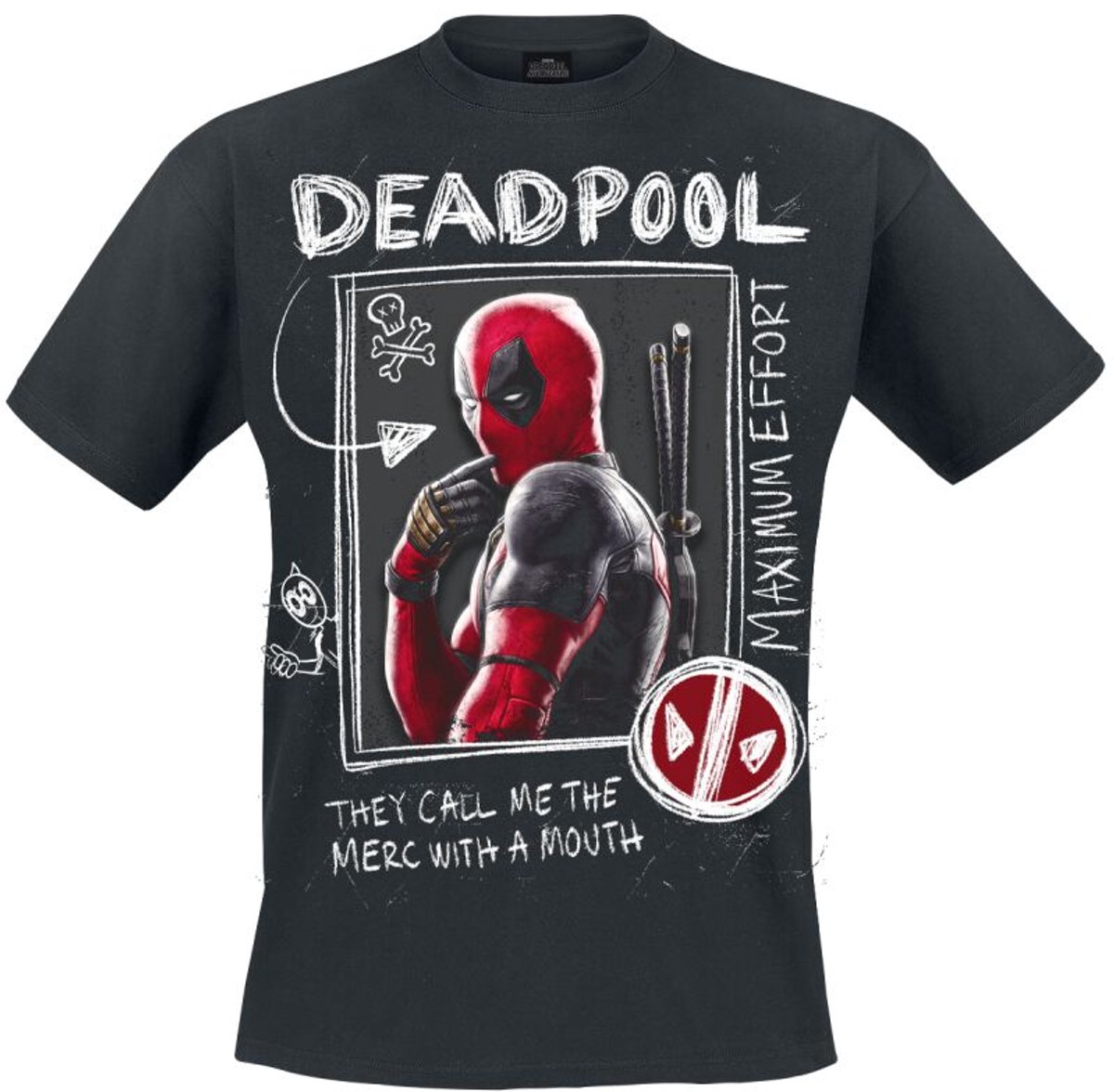 Deadpool Wolverine Sketches Heren T-shirt - zwart - L