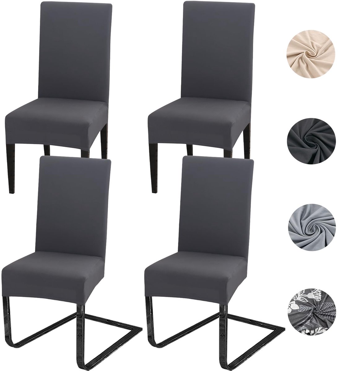 Ibenzoa® Veelzijdige Stretch Stoelhoezen Set voor Eetkamer, Feest en Restaurant Decoratie in Neutrale Kleuren
