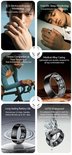 Zwarte ring met ECG-monitoring, slaapmonitoring, fitness, medische legering, waterdicht tot 5ATM en lange batterijduur.