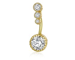 Navel Piercing | Goudkleurig | Diamantjes