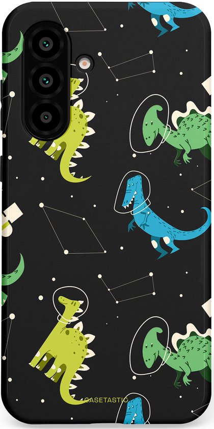 Casetastic Hoesje Geschikt voor Samsung Galaxy A56 / A36 - Stijlvolle Beschermende Duo-layer Case - Dino in de sterren
