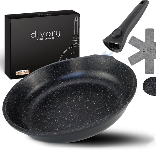LS Kitchen - Frituurpan met Pan - Inductie Snel - Zwart - 28 cm