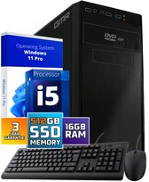 Intel Compleet PC | Intel Core i5 | 16 GB RAM | 500 GB SSD | Windows 11 Pro | Inclusief Muis & Toetsenbord