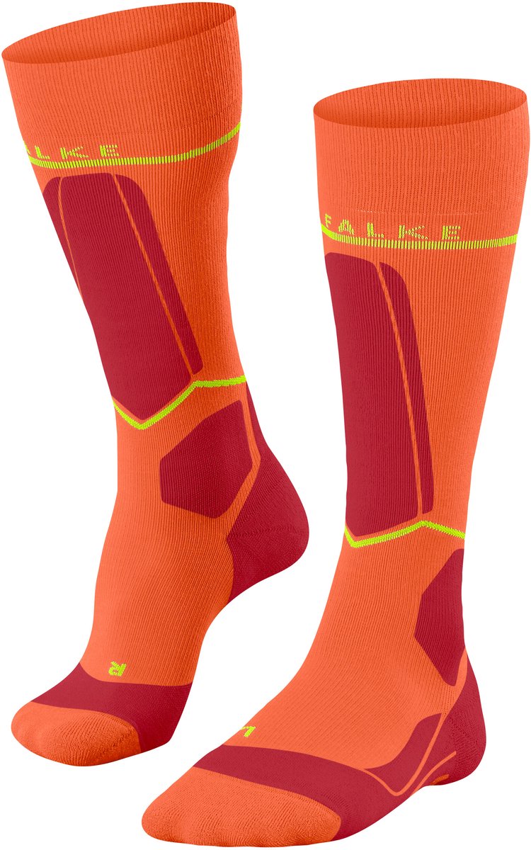 FALKE SK Wool met compressie wol functioneel materiaal compressie skisokken heren W4 Rood