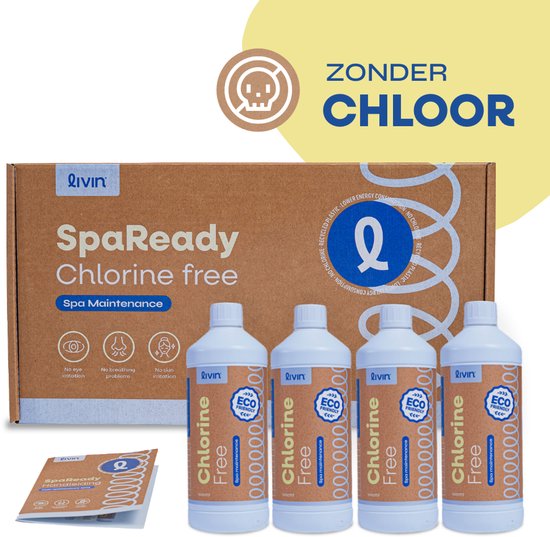 LIVIN' SpaReady - Whirlpools - Spa Onderhoud - Spa Onderhoudsset - Hottub Onderhoudsproducten - Whirlpool Reiniger - 100% Chloorvrij - Verwijdert Biofilm - Regelt PH - 3 Maand Pakket - Bewezen Formule - Geschikt voor Spa, Jacuzzi Onderhoud en Hottub