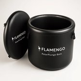 Flamengo® PolarPlunge Ice Bath - Pro Edition | Ijsbad 450L - 90cm - Dompelbad -zitbad - opvouwbaar opblaasbaar bad - Bath bucket voor Wim Hof Methode - ZWART Incl. Tas + dual action pomp