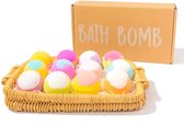Bath bombs 12 stuks - Bruisballen voor in Bad - 12 Etherische Aroma Bad bommen - Giftset - Cadeau - 75g per stuk - Bruis ballen bad - Badballen