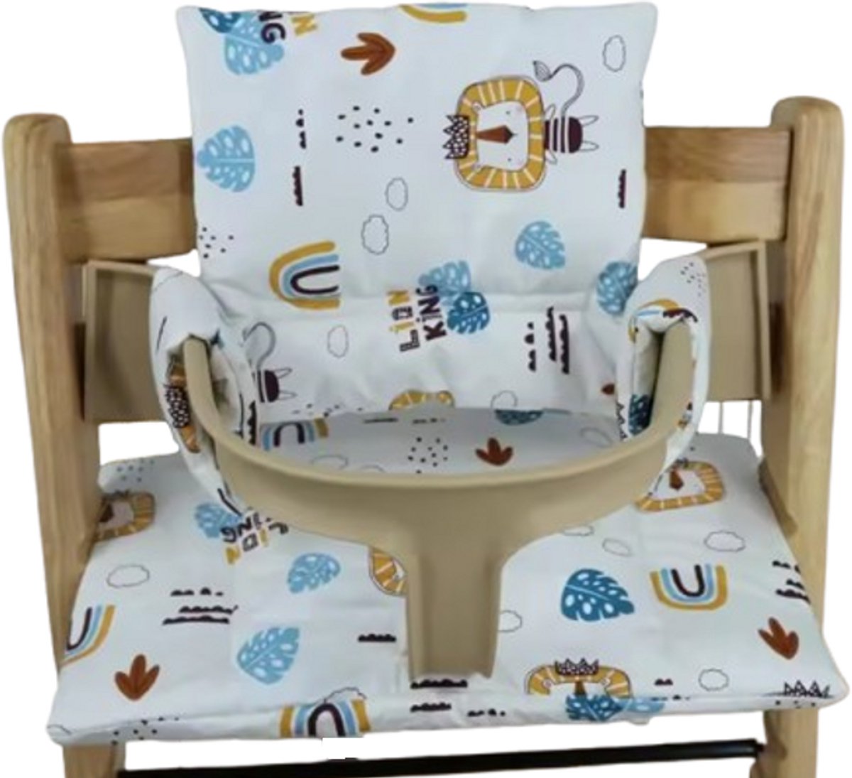 Stoelverkleiner leeuw - kussenset leeuw - stoelverkleiner geschikt voor stokke tripp trapp - kinderstoel verkleiner - stoel kussen
