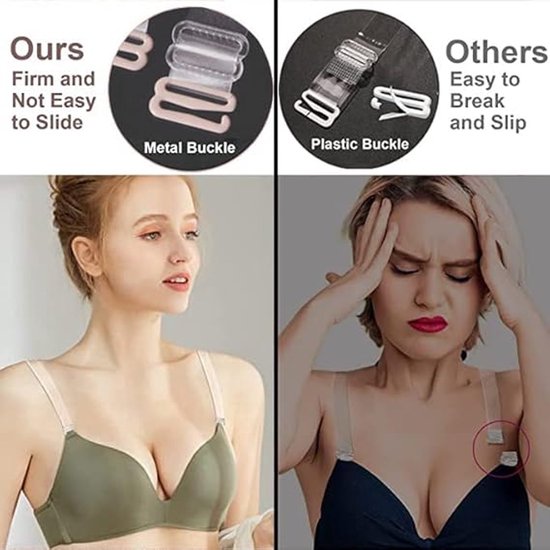 Metalls chnalle BH-Träger Gürtel Frauen elastisch transparent Silikon verstellba