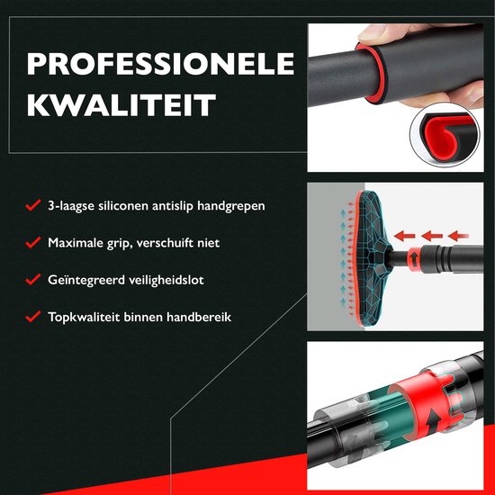 Zoluko Professionele Pull Up Bar - 200kg Draagkracht - Incl. E-book - Eenvoudige Bevestiging - Optrekstang Fitness - Pull Up Station voor Thuis Sporten - Chin Up Bar - Zwart/Rood