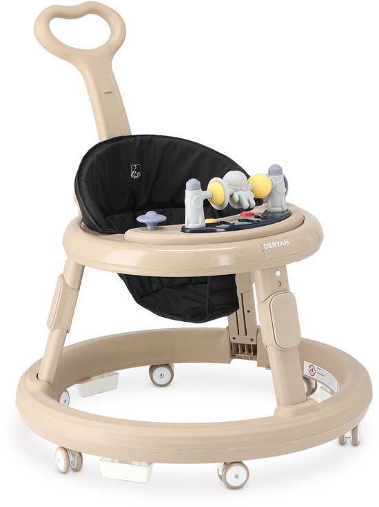 Deryan Mover Loopstoel - Inclusief duwstang - Nougat