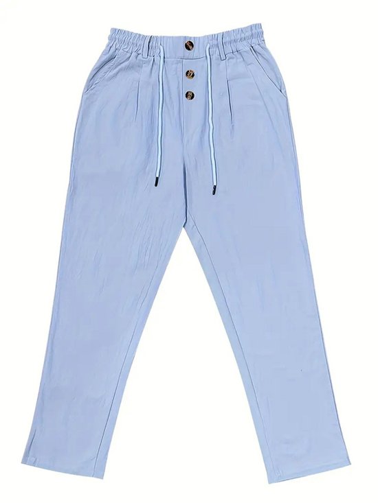 A. Salvarini linnen broek voor heren, lichte losse stoffen broek, zomer