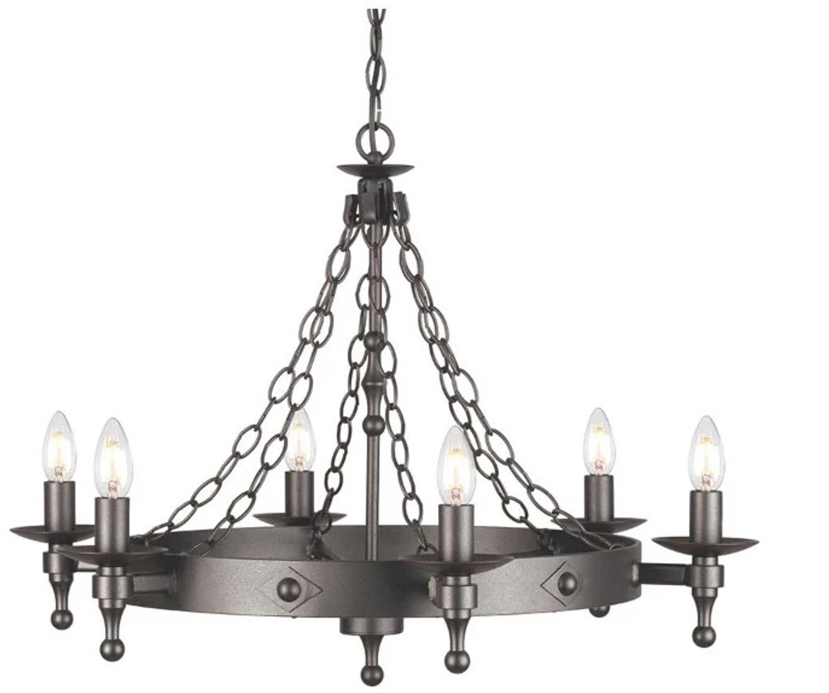 Elstead Lighting LED Kroonluchter | 6X E14 Max 60W | Dimbaar | Graphite Black