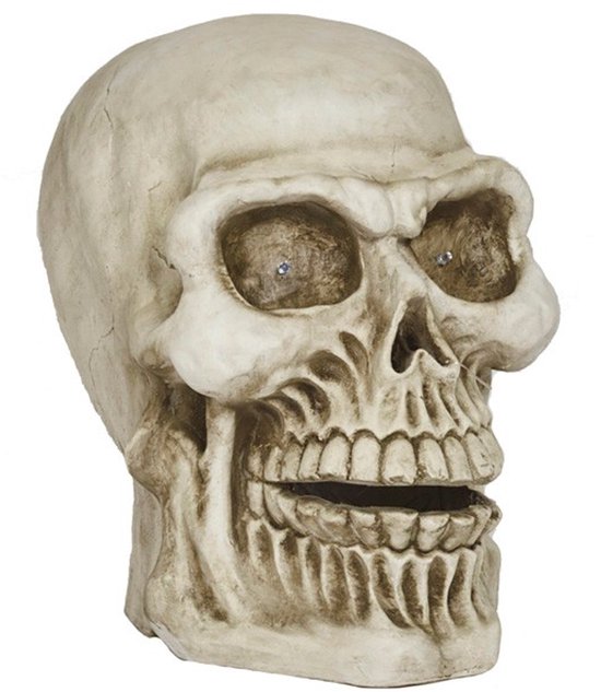 Décoration d'Halloween : Crâne Giant avec yeux lumineux LED (63 cm)
