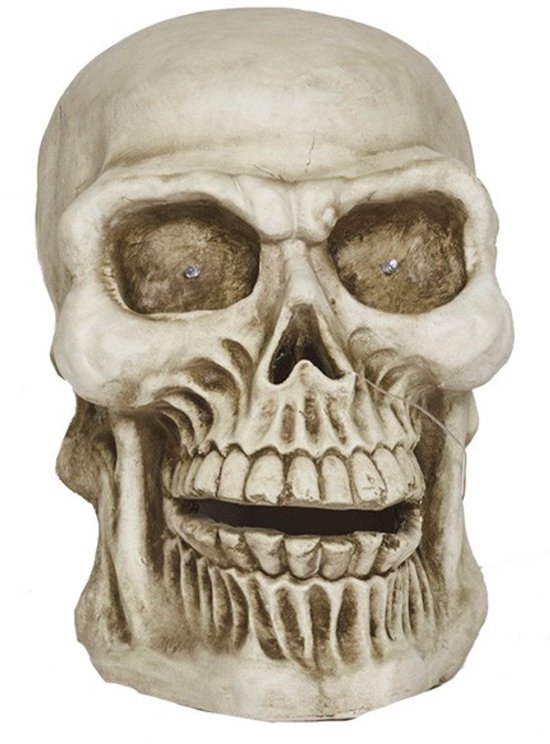 Décoration d'Halloween : Crâne Giant avec yeux lumineux LED (63 cm)
