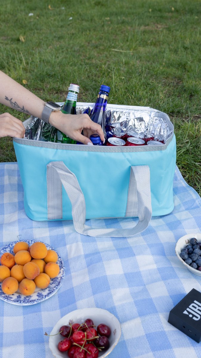Geïsoleerde Koeltas| Lunchtas| Thermotas| 20 Liter| Picknicktas| Koeltas voor op reis met draagband| Turkoois van Merkloos — afbeelding 2