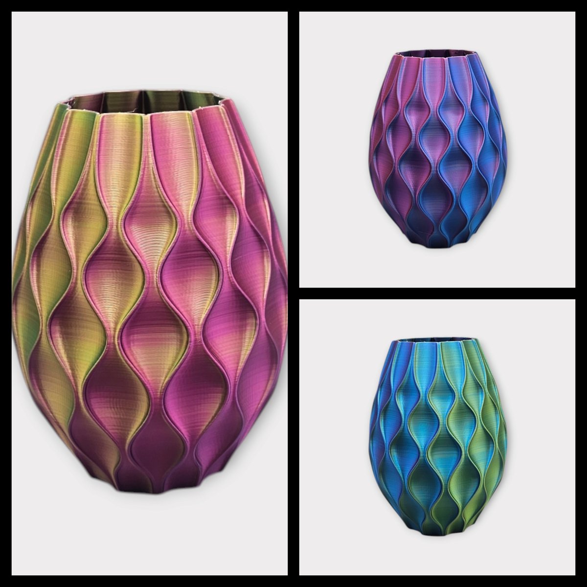 Layerzz - trendy vaas Granaat - droogbloemen en zijdebloemen -uniek- meerkleurig- groen blauw paars