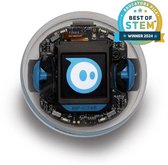 Sphero BOLT+ robot met een icoon op het scherm, blauwe wielen, en een 'Best of STEM Winner 2024' badge.