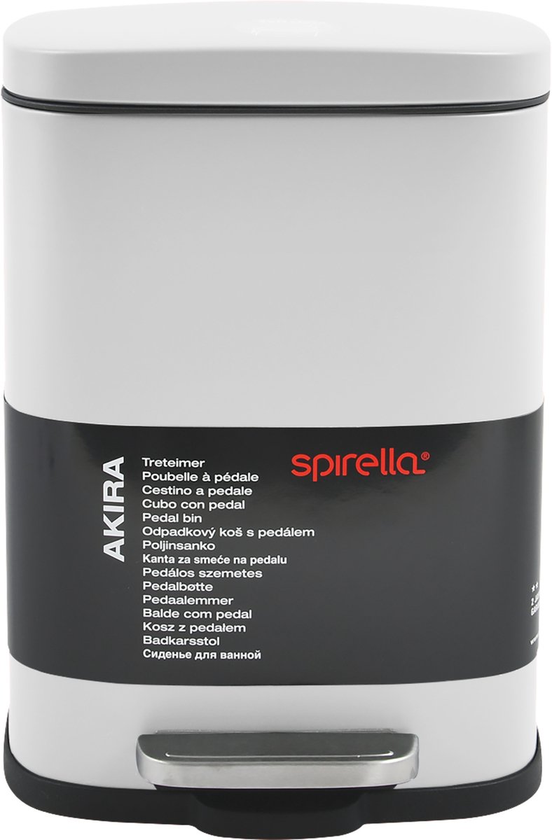 Goedkoopste Spirella Pedaalemmer Venice - wit - 5 liter - metaal - L21 x H30 cm - soft-close - toilet/badkamer
