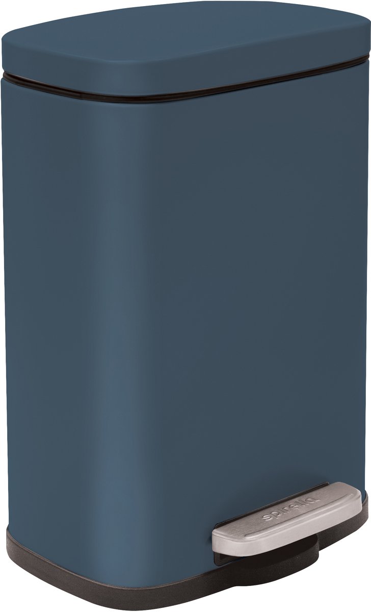 Spirella Pedaalemmer Venice - petrol blauw - 5 liter - metaal - L21 x H30 cm - soft-close - toilet/badkamer