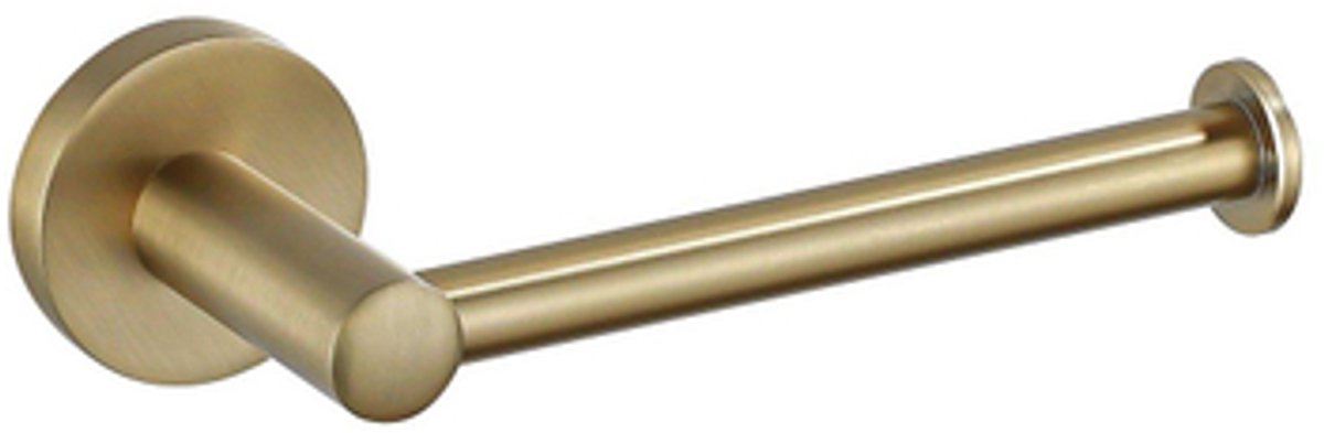 FugaFlow Eccelente Acces Toiletrolhouder - zonder klep - rond - Geborsteld Messing PVD