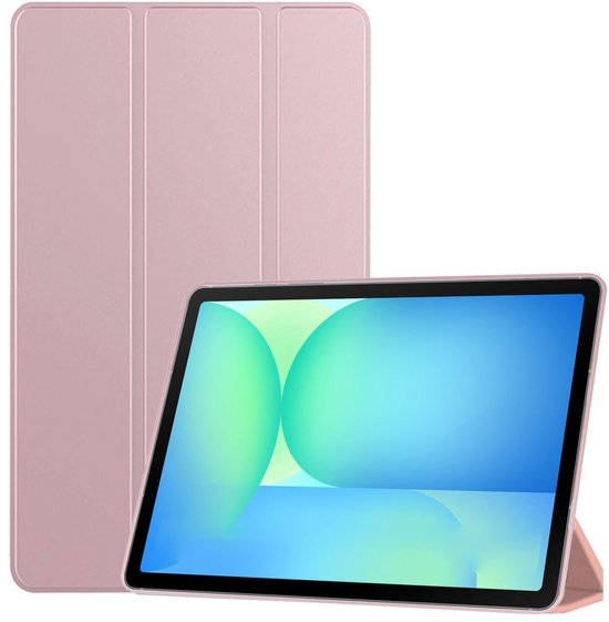 TechNow Hoesje geschikt voor Samsung Galaxy Tab S10 FE+/FE Plus Hoesje – Extreme Shock Case – Smart Case - Rose