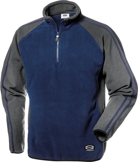 Pull de travail en micropolaire SIR SAFETY SIRFLEX MICROFLEECE pour homme, Blauw et Grijs - Élastique - Séchage rapide - Parties contrastées