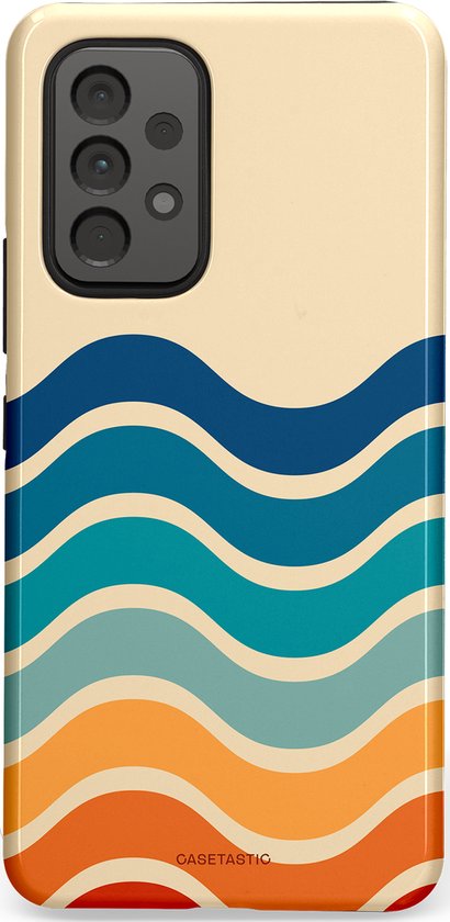 Casetastic Hoesje Geschikt voor Samsung A53 - Stijlvolle Beschermende Duo-layer Case - Nostalgische golven