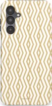 Casetastic hoesje geschikt voor Samsung Galaxy A16 - Dubbellaagse bescherming - Art Deco Goud - Fashion Case - Beige Wit