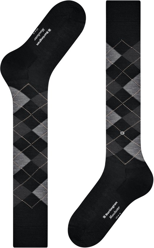 Burlington - Chaussette Manchester Longue Zwart 3000 - Taille 40-46 -