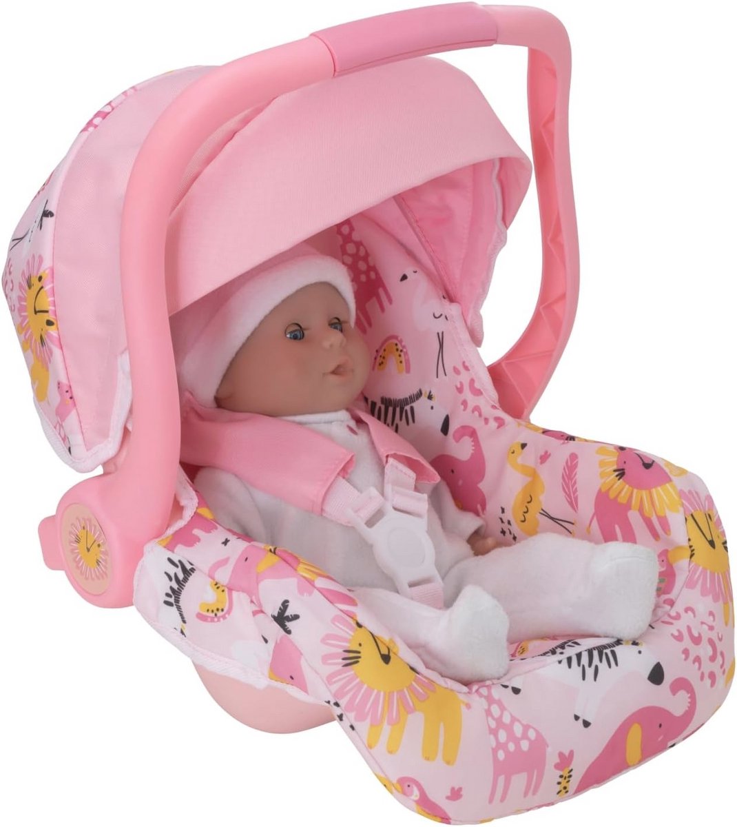 Comfortabele Poppen Autostoel met Opbergruimte en Geïntegreerde Riem - Geschikt voor Poppen tot 45 cm