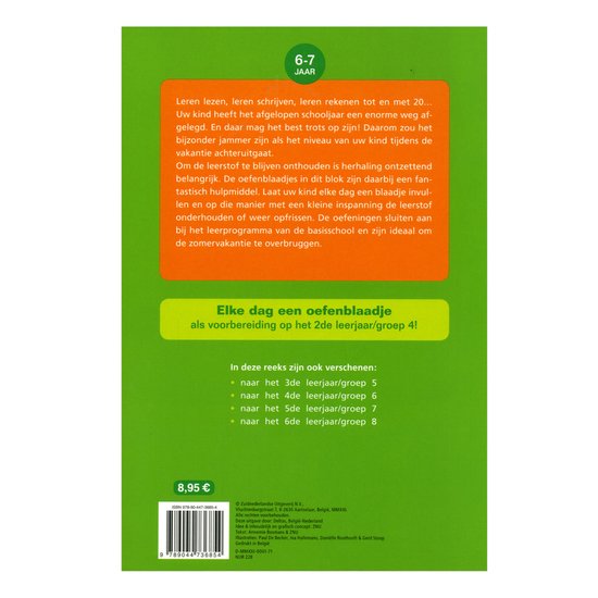 Vakantie oefenblaadjes "naar groep 4" - cover