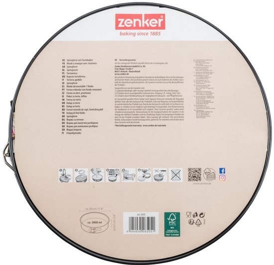 Springvorm met scharnier 30 cm Zenker Black Metallic