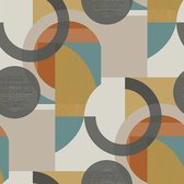 Next vliesbehang Retro Shapes Geo oranje 10mx52cm
