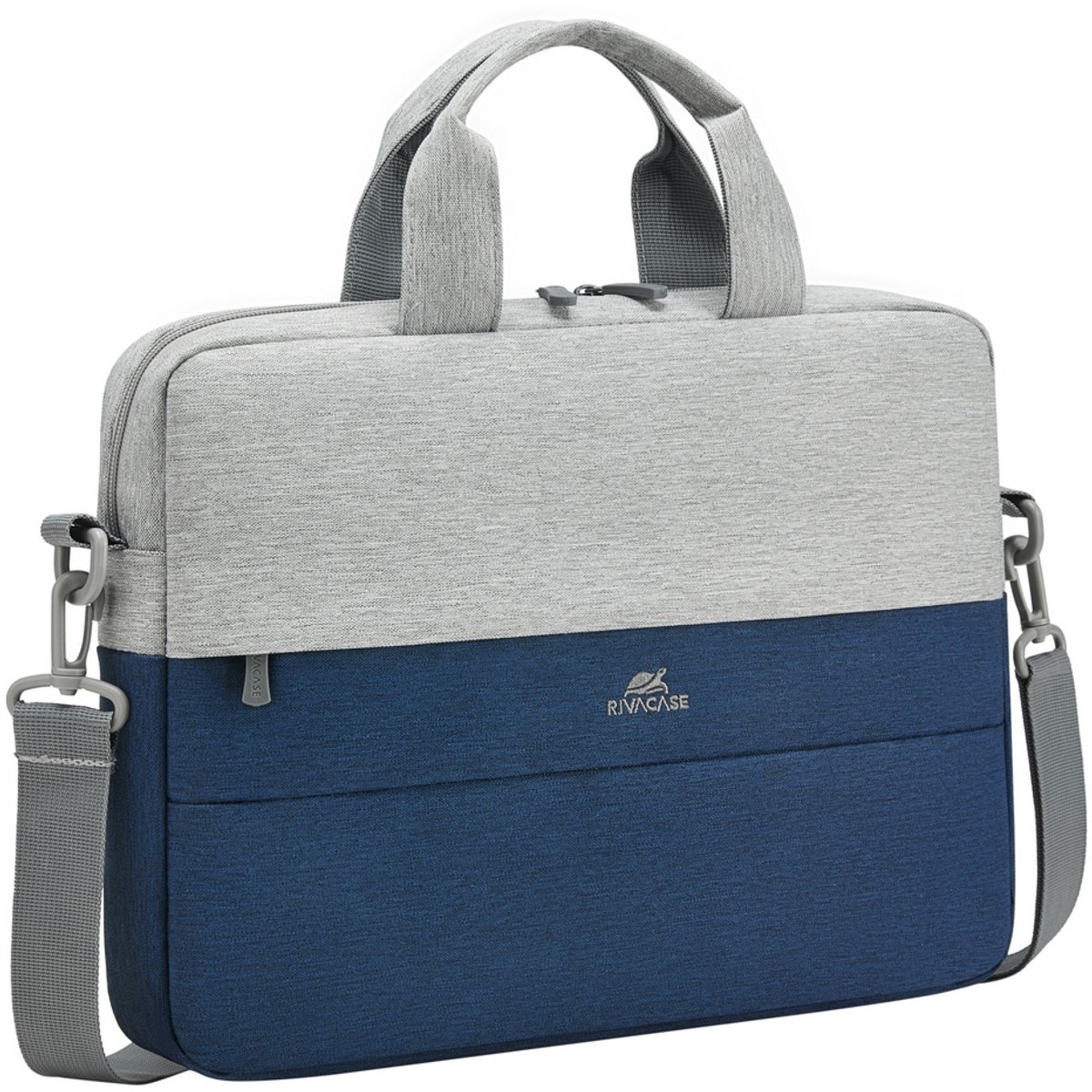 Rivacase 7522 GREY/DARK BLUE laptoptas 35,6 cm (14") Aktetas Blauw, Grijs